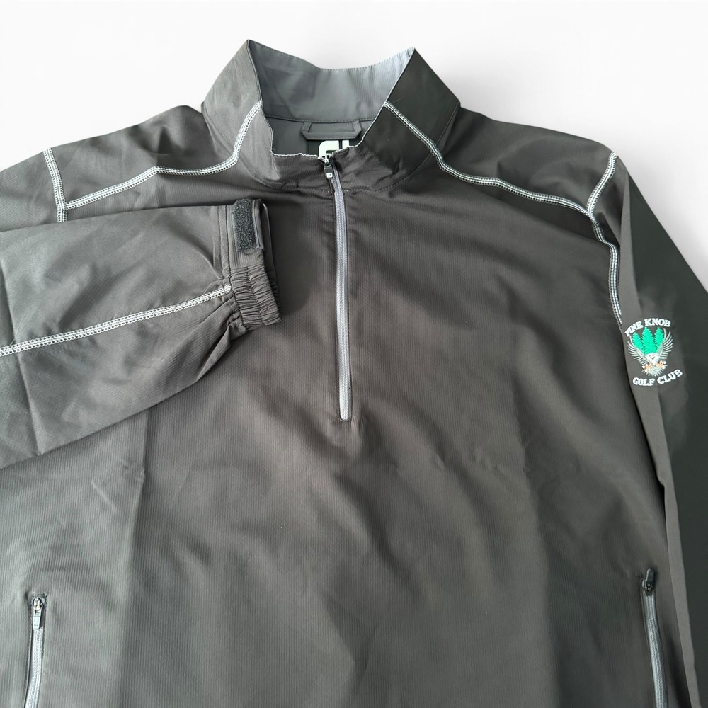 FootJoy Pine Knob Club 1/4 Zip Golf Pullover Men XL Gray L/S Performance Jacket